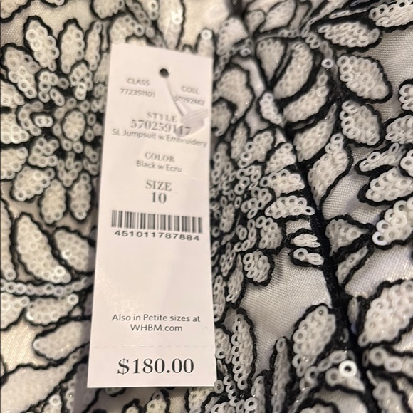White House Black Market Elegant Black and Ecru Jumpsuit - new with tags - Picture 3 of 3